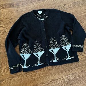 NORTHERN ISLES Vintage Cardigan Sweater Beaded Party‎ Novelty Grannycore XL